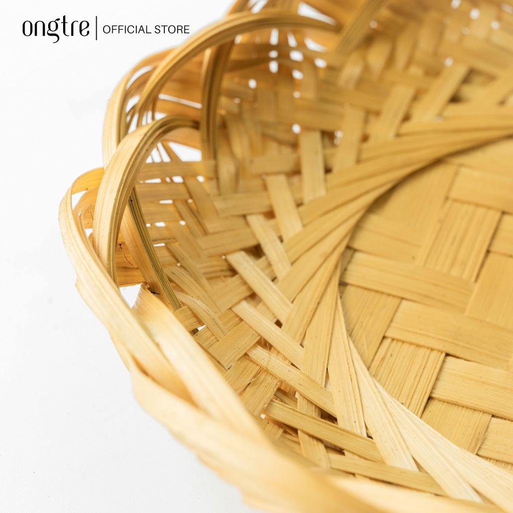 Đĩa mây tre đan cánh sen 20cm ONGTRE decor nhà hàng khách sạn