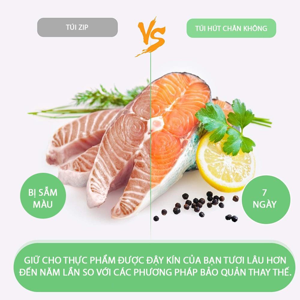 Túi hút chân không thực phẩm hai mặt trơn, 1kg túi hút chân không PA PE trơn dày 10 zem cao cấp đủ size (2 mặt trơn)