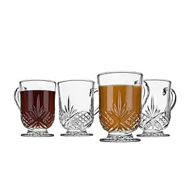 Set 4 cốc bia pha lê Godinger Dublin có quai 350ml Hàng chính hãng