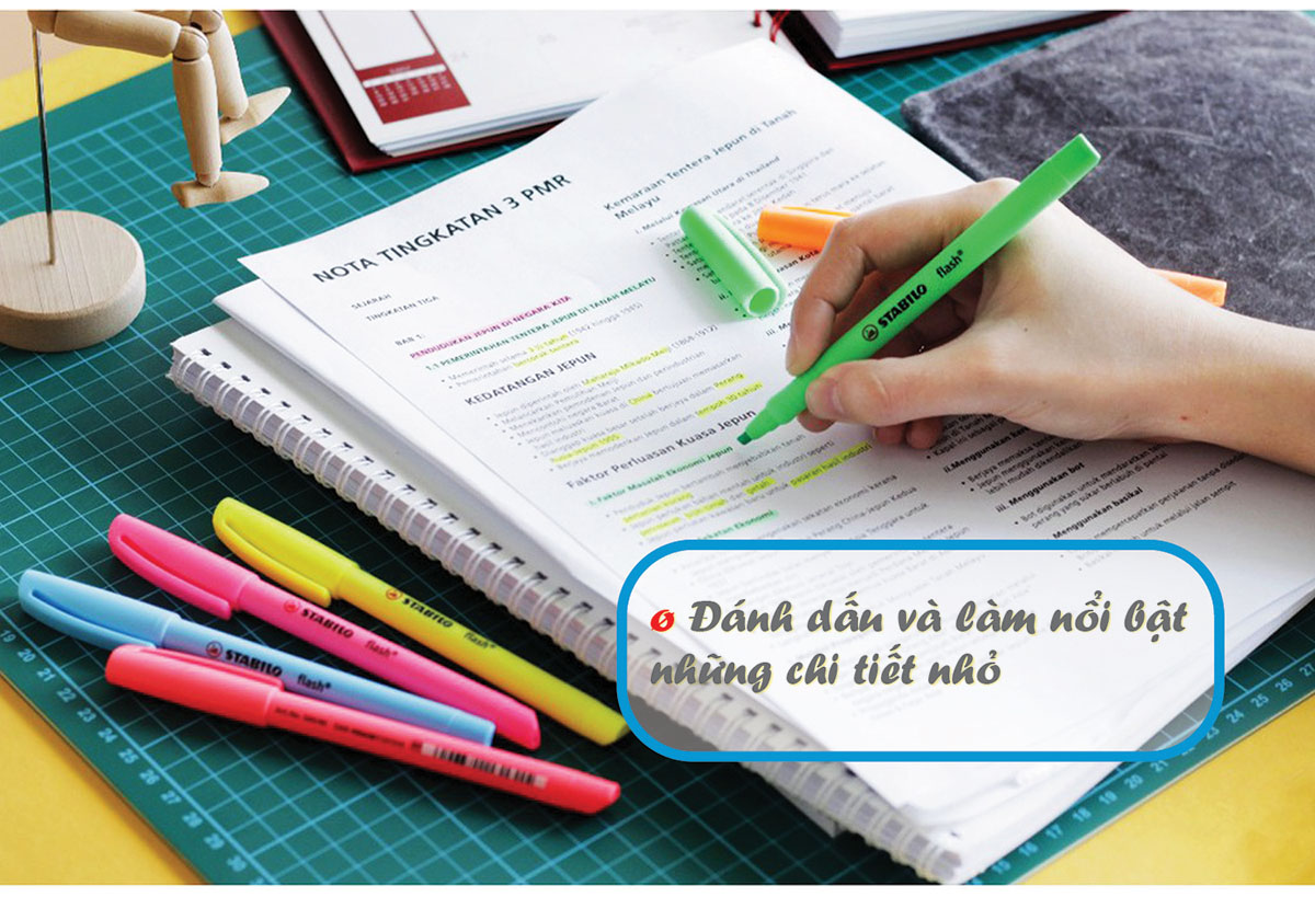 Hộp 10 cây bút dạ quang STABILO FLASH - Hồng (56)