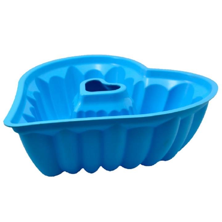 Khuôn silicon làm đế bánh, rau câu hình tim gợn sóng có lõi - Loại 30 cm - Mã số 1189
