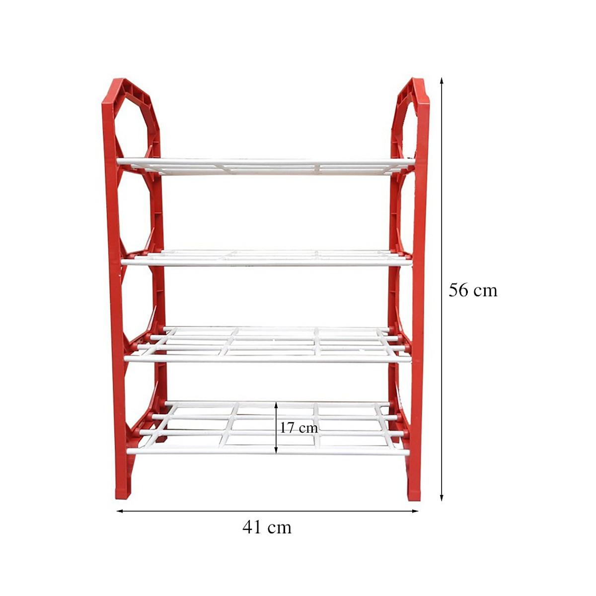 Kệ Để Giày Dép 4 Tầng Nhựa Và Inox Dễ Dàng Lắp Ráp - Giao Màu Ngẫu Nhiên