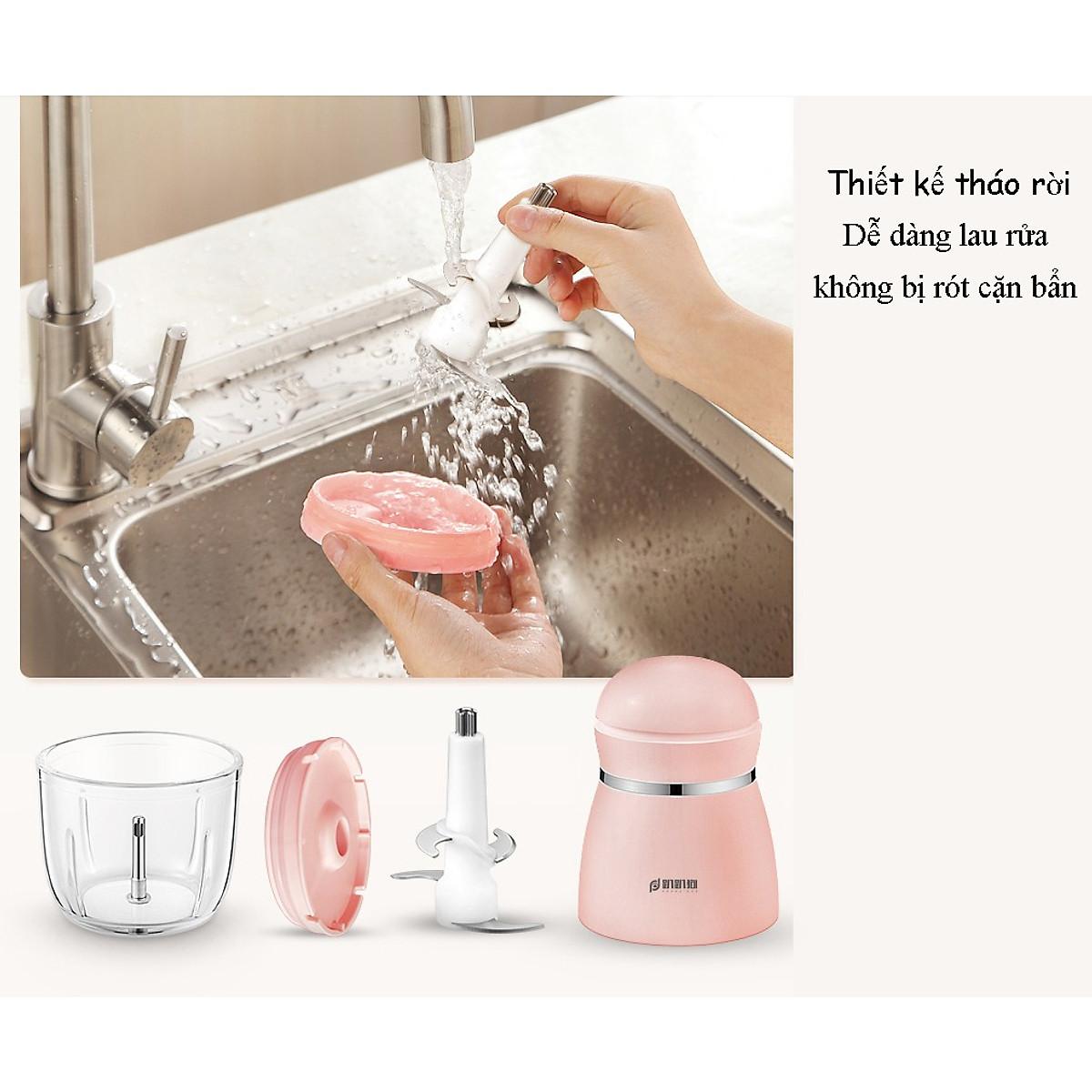 Máy Xay Đồ Ăn 6 Lưỡi Cối Thuỷ Tinh Cao Cấp Siêu Mịn Tiện Dụng - Hàng Chính Hãng