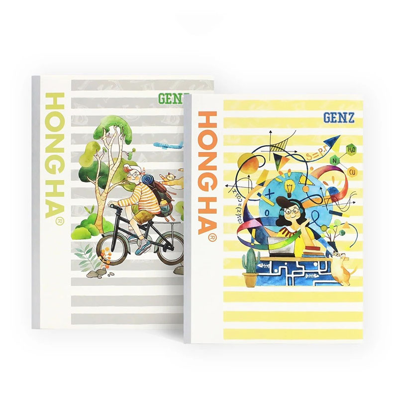 Vở kẻ ngang Hồng Hà 200 trang - Gáy vuông ép keo - GenZ 1101 định lượng 58 gm2 (Giấy mỏng) độ sáng 90-92 ISO, Khổ vở 180 x 252 mm (Giao bìa ngẫu nhiên)