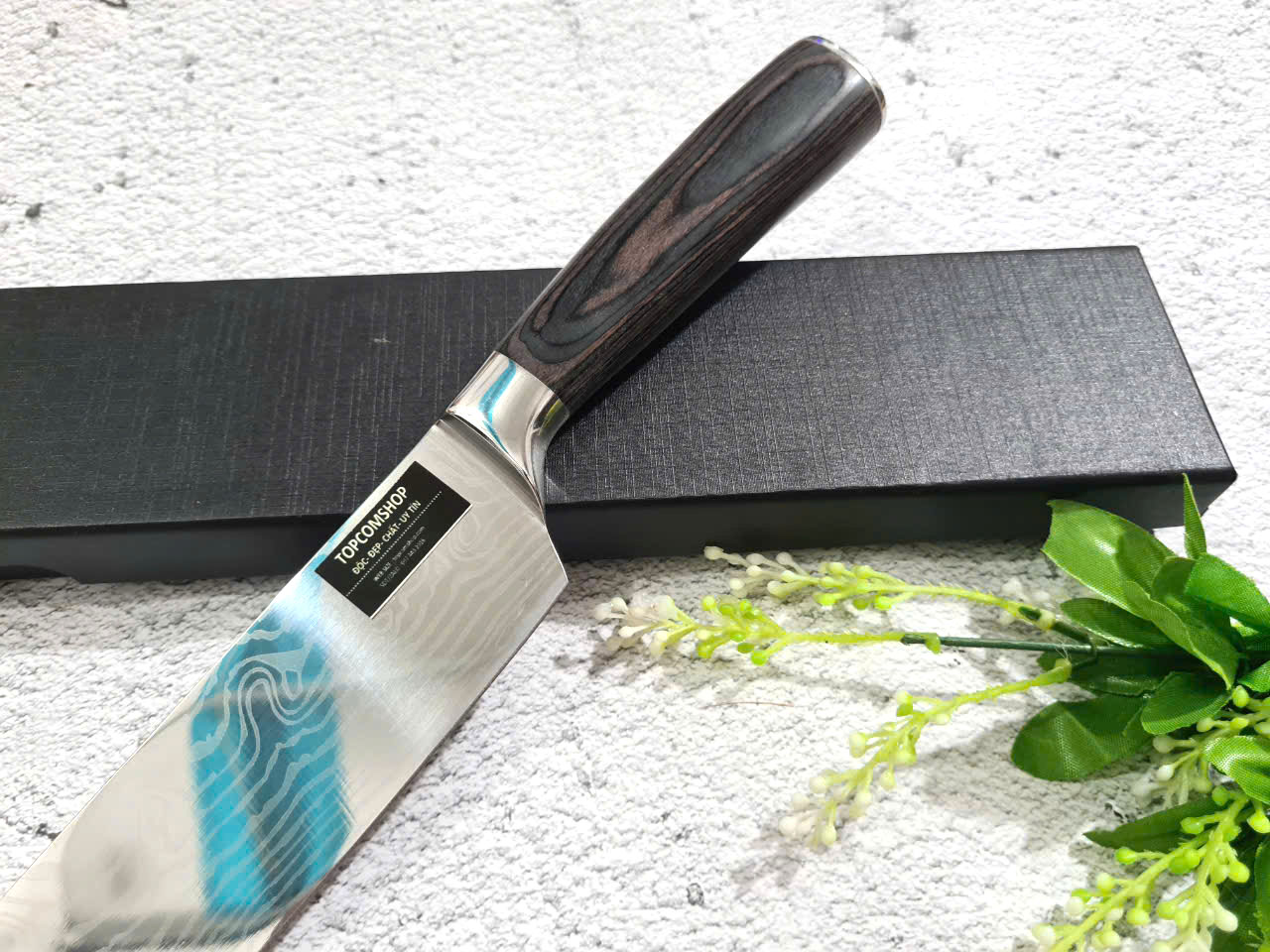 DAO - DAO BẾP NHẬT BẢN SANTOKU THÉP DAMASCUS MÃ A2 DT116 nt topcomshop vn