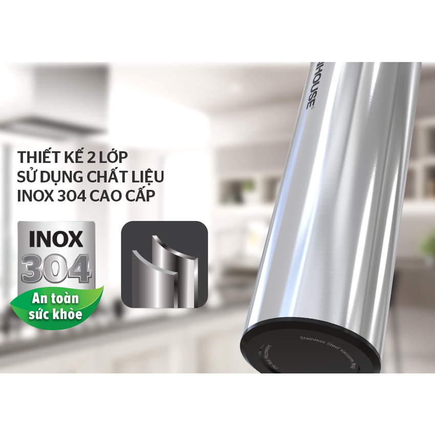 Bình giữ nhiệt inox 304 Sunhouse 450ml KS-TU450I