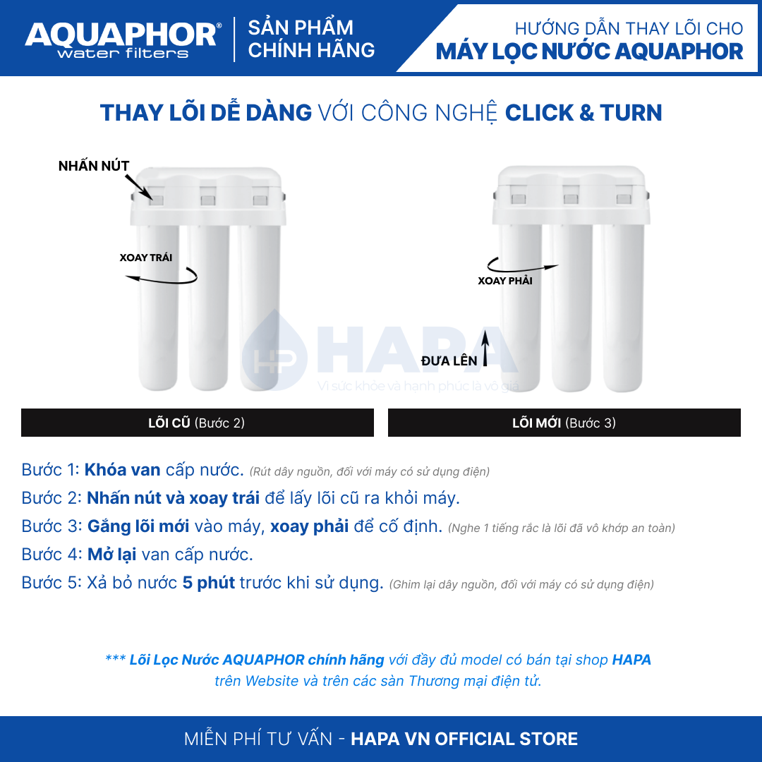 Lõi Lọc Nước AQUAPHOR RO-50S MEMBRANE Thay Cho Máy Lọc Nước AQUAPHOR MORION - Hàng Chính Hãng