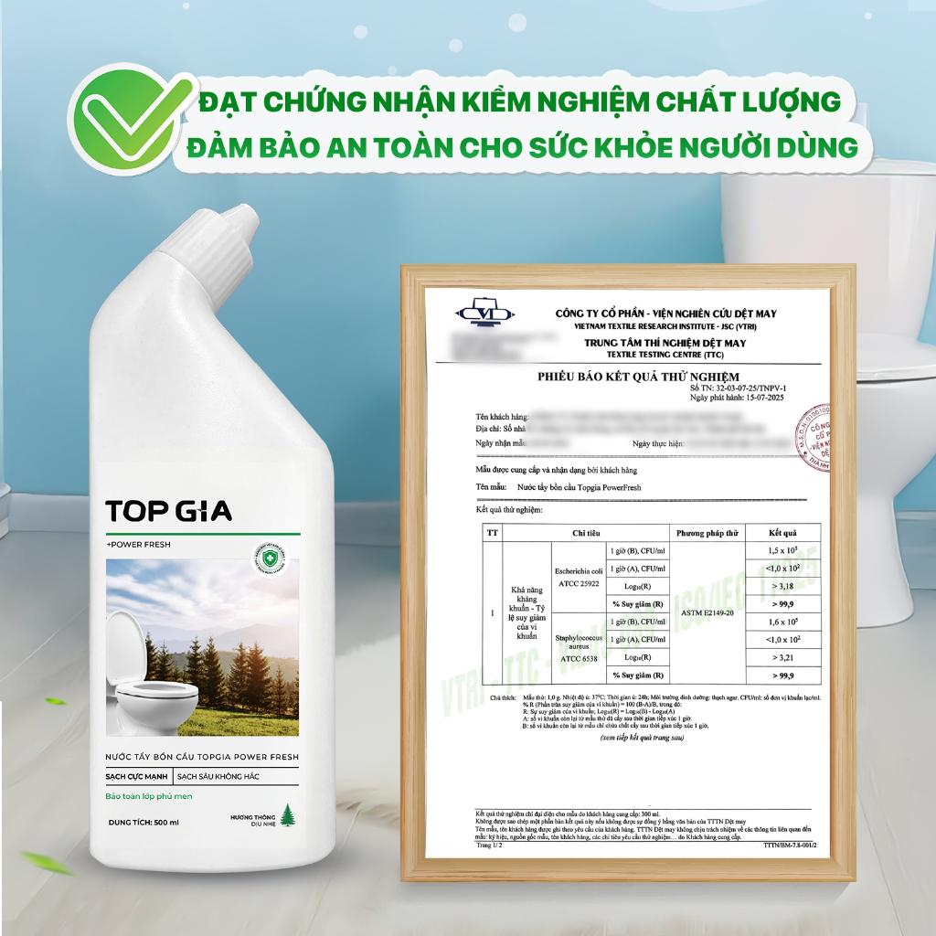 Combo 4 chai tẩy rửa bồn cầu TopGia 500ml, kháng khuẩn, khử mùi hôi, tẩy sạch vết bẩn hiệu quả.