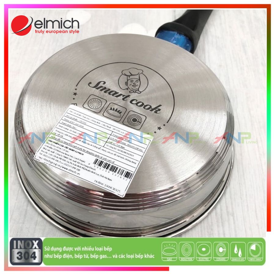 CHẢO INOX 3 ĐÁY CHỐNG DÍNH ELMICH SMARTCOOK MAX B (Size 16 - 20 - 24 - 26cm) - Hàng Chính Hãng