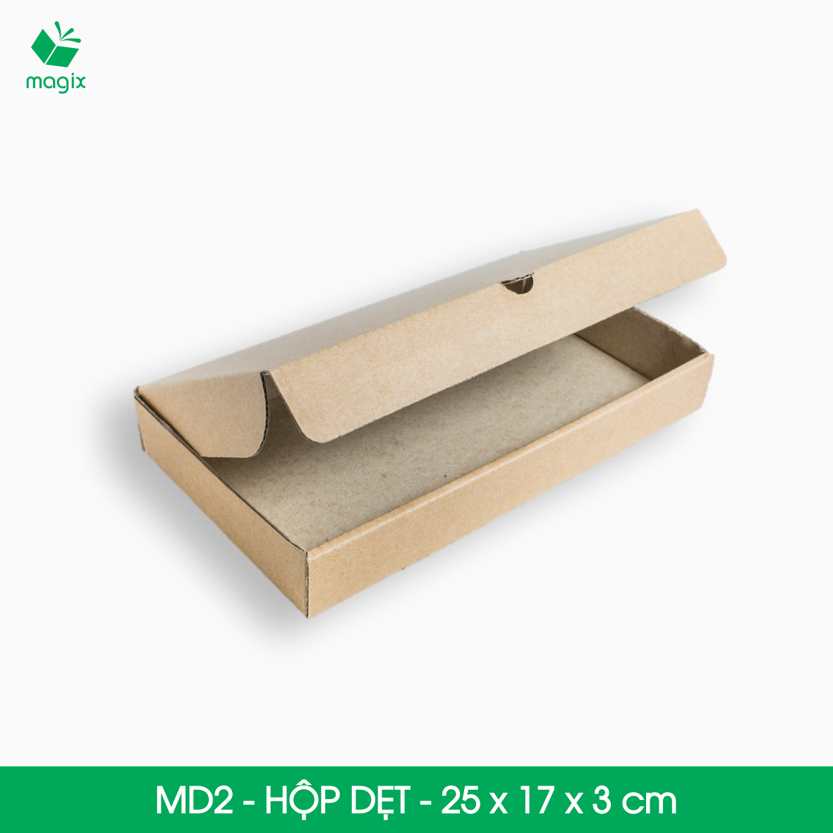 MD2 - 25x17x3 cm - 100 Thùng hộp carton trơn đóng hàng