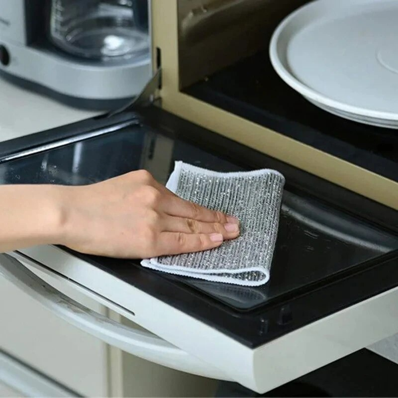 Set 10 Giẻ Lau Bếp Dây Kim Loại, Lau Máy Rửa Bát Vải Lau Lưới Đa Năng Chống Mài Mòn, Tấm Cọ Rửa Tiện Ích - Hàng CHinh Hãng MINIIN