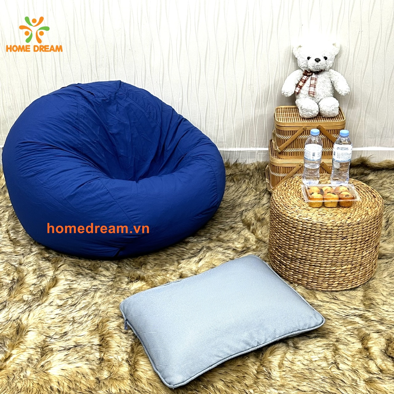 Ghế Lười Giọt Nước Home Dream vải thun Nhật