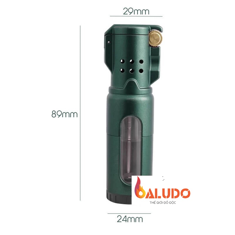 Vỏ Hộp Quet Bật Lửa Khò Ga Đá 3 Tia ZB-663, có ô quan sát dung lượng ga trong suốt
