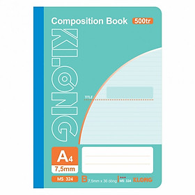 Sổ may dán gáy KLONG A4 500tr, MS: 324