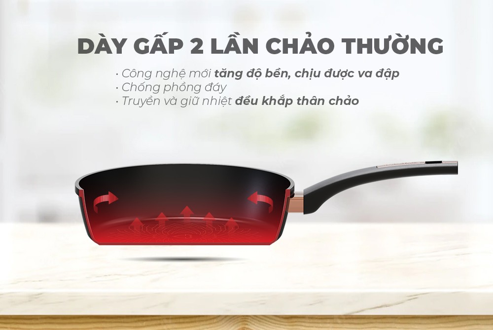 Chảo Chống Dính Ultra Titalium Đáy Từ Sunhouse ST30B - Hàng Chính Hãng