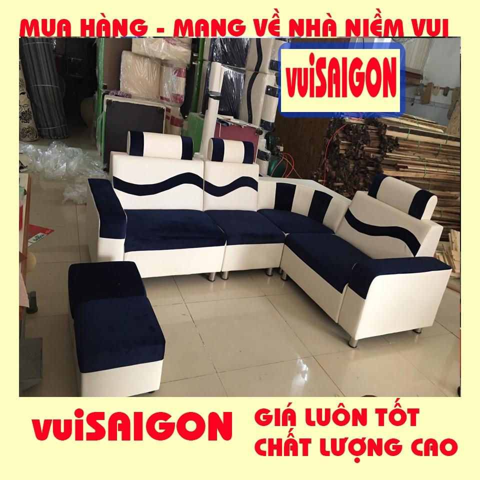 Ghế sopha nệm mút bền đẹp mẫu mã hiện đại tặng kèm 1 bàn kính và 2 ghế đôn xinh phù hợp mọi gia đình