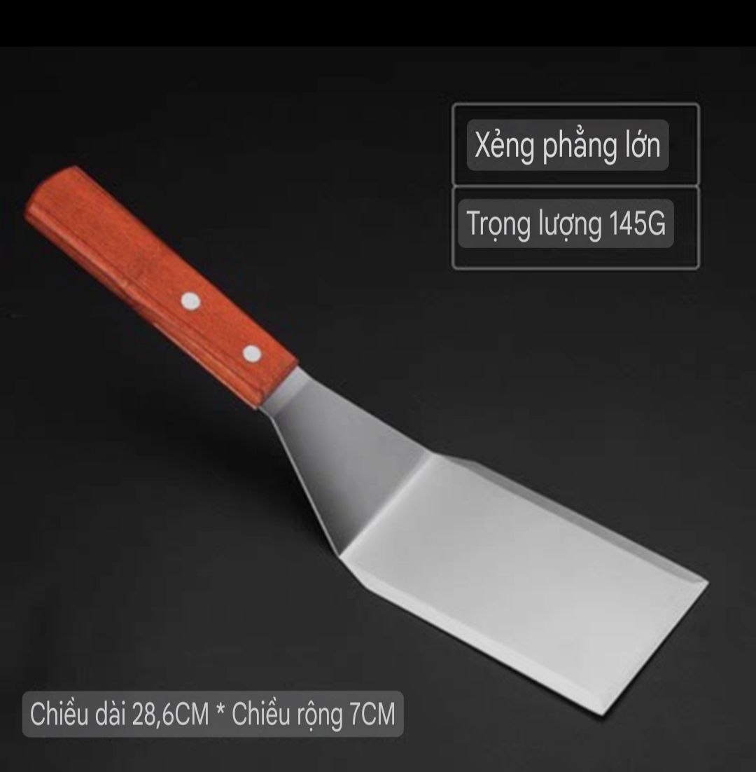 XẺNG CHUYÊN DÙNG XÀO CHIÊN XẺNG LÀM BÁNH INOX 304 CÁN GỖ XẺNG XÀO CHIÊN DÙNG TRONG NHÀ BẾP NẤU ĂN XẺNG LÀM BÁNH CAO CẤP