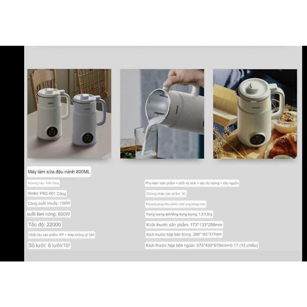 Máy Làm Sữa Hạt, Máy Nấu Sữa Hạt OSTMARS Hàng Chính Hãng 800ml - 8 Chức Năng Xay Nấu Tiện Lợi