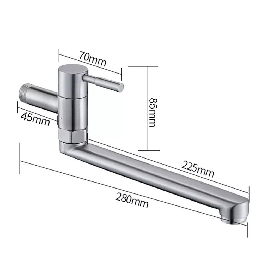 Vòi hồ + vòi chén thân dài Inox 304 cao cấp (Hàng chính hãng)