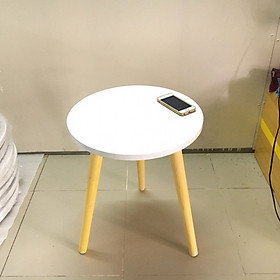 Bàn trà, bàn sofa tròn trắng 40x50, bàn cafe phòng khách, bàn coffee, bàn gỗ cà phê