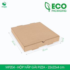 MPZ04 - 22x22x4 cm - 100 Hộp nắp gài pizza đa dụng - Hộp nắp gập, hộp carton gói hàng, hộp quà