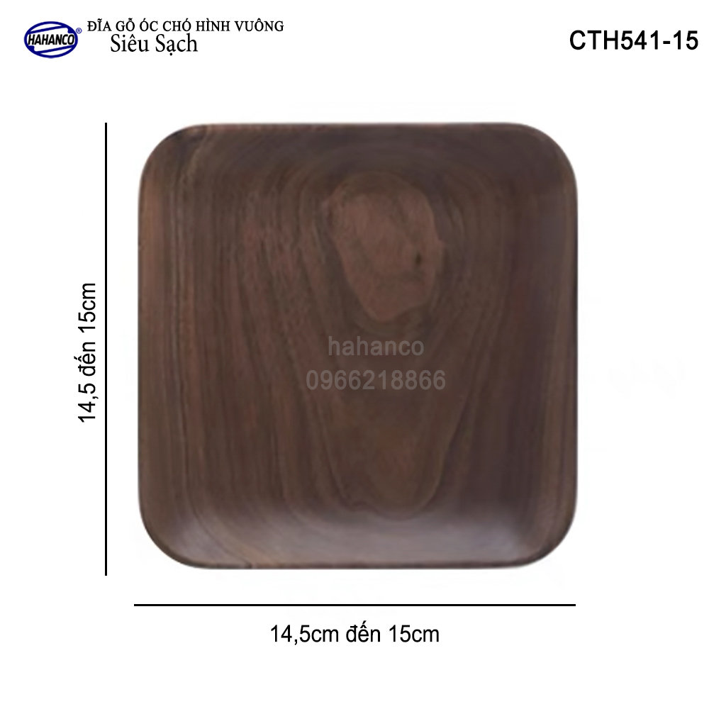 Đĩa vuông gỗ Óc Chó nhập khẩu Mỹ nguyên khối - hàng Xuất Khẩu Châu Âu - CTH541 - đựng đồ ăn/trang trí - đĩa bánh mì/trái cây/ bít tết/ pizza/ phụ kiện chụp ảnh, bày món ăn trong nhà hàng - Sang trọng trên bàn ăn