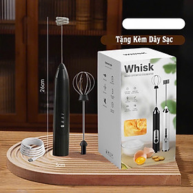 Máy tạo bọt cà phê cầm tay 3 chế độ sạc điện, máy đánh trứng mini đa năng sạc usb
