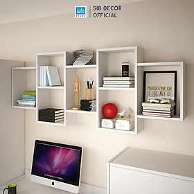 Kệ Gỗ Treo Tường 7 Ngăn Đơn Giản Mà Đẹp Thương Hiệu SIB Decor KT518