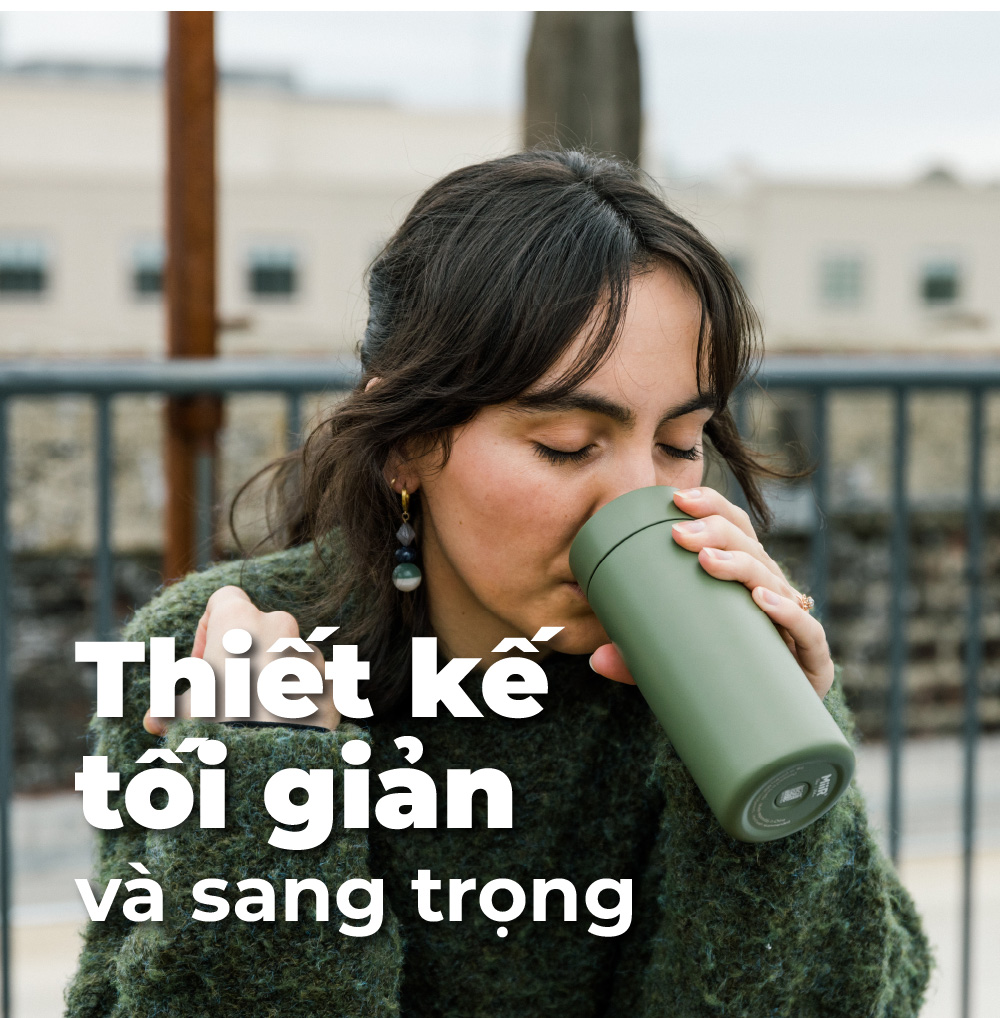 Bình giữ nhiệt MiiR 360 Traveler nắp ấn chống tràn uống từ 4 phía thương hiệu Mỹ nhập khẩu chính hãng