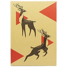 Sổ Bìa Cứng Kẻ Ngang 80gsm Đôi Nai - The Sun - Họa Tiết Đỏ
