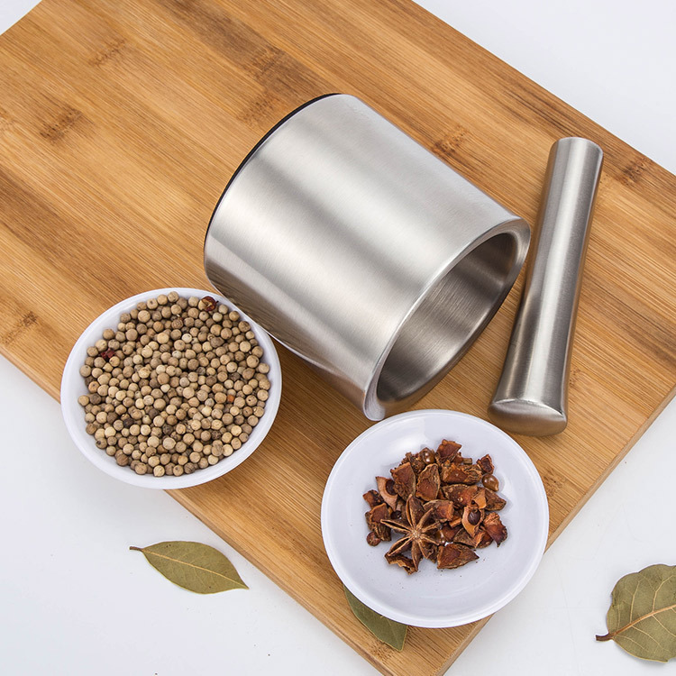 Bộ Cối Chày inox 304 Thép Không gỉ 10x9.5 - 14cm, hàng cao cấp không vết hàn - bảo hành trọn đời không han gỉ - GROFA