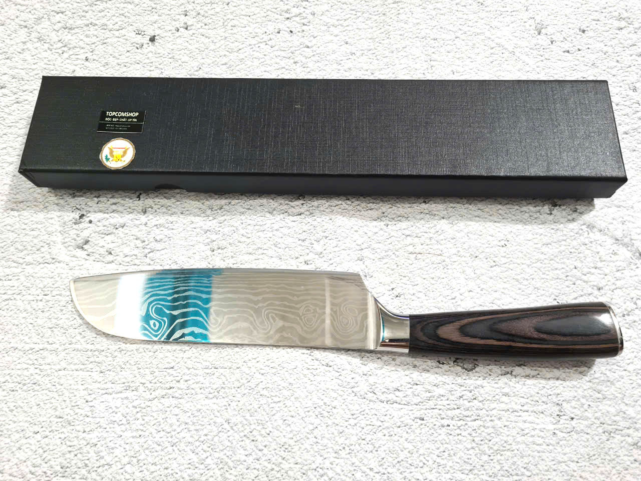 DAO - DAO BẾP NHẬT BẢN SANTOKU THÉP DAMASCUS MÃ A2 DT116 nt topcomshop vn