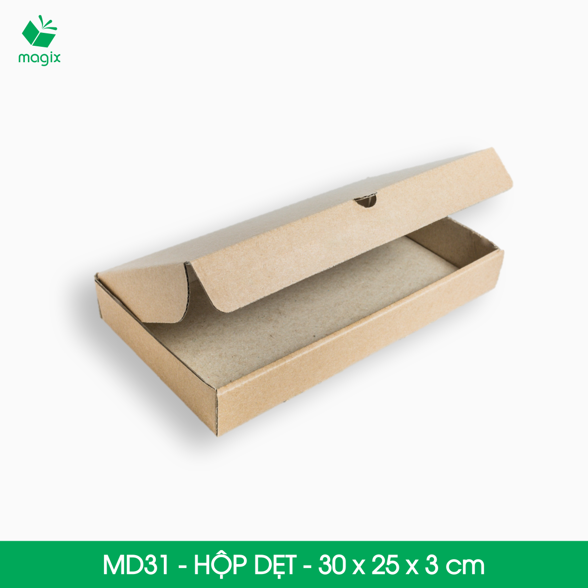 MD31 - 30x25x3 cm - 100 Thùng hộp carton trơn đóng hàng