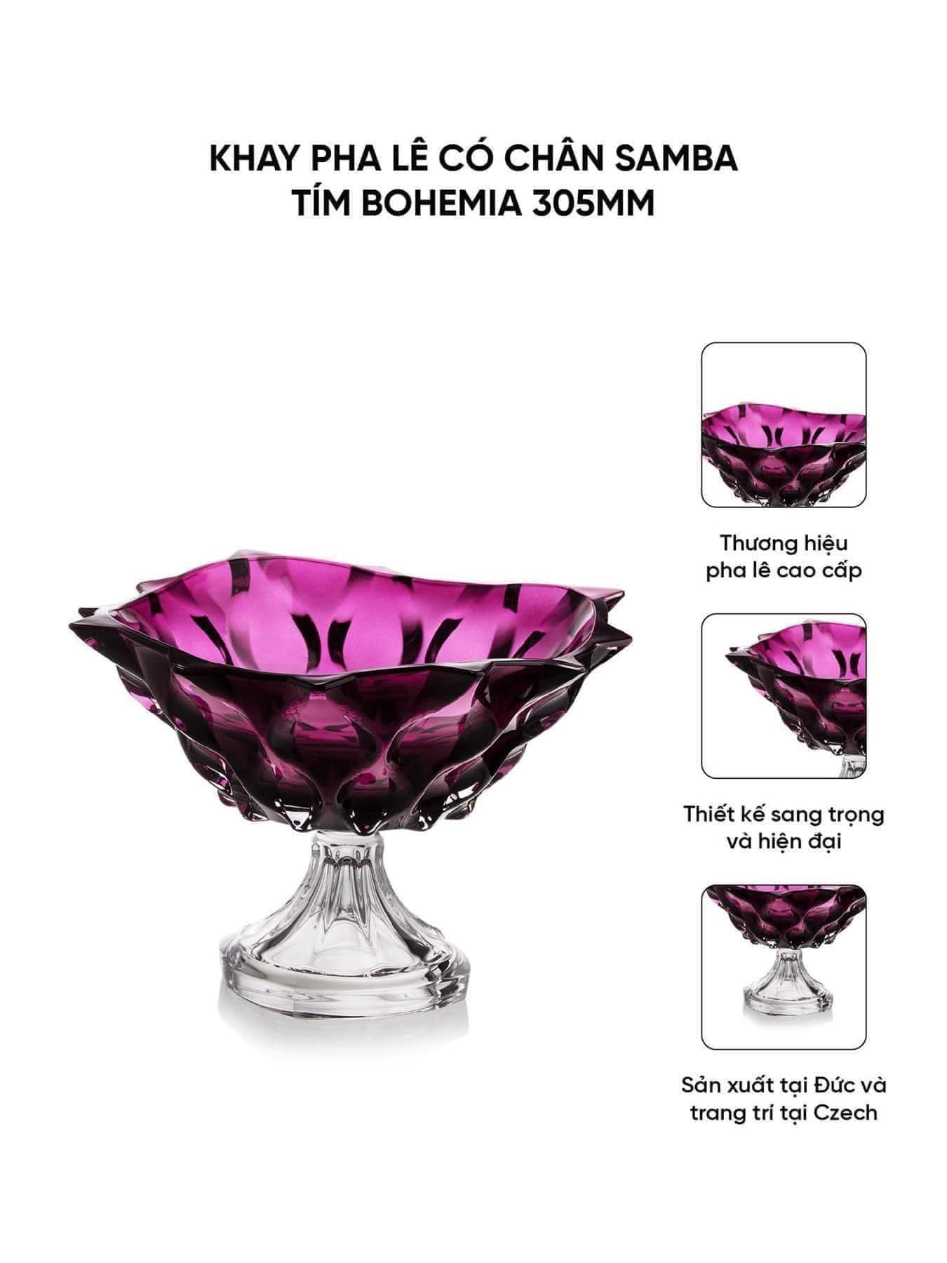 Chân bồng pha lê cao cấp Bohemia Samba xịn sò