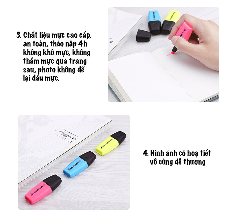 Combo bút dạ quang STABILO BOSS MINI 07 - 1 bút+1 ruột hồng (HL07-C1-56)