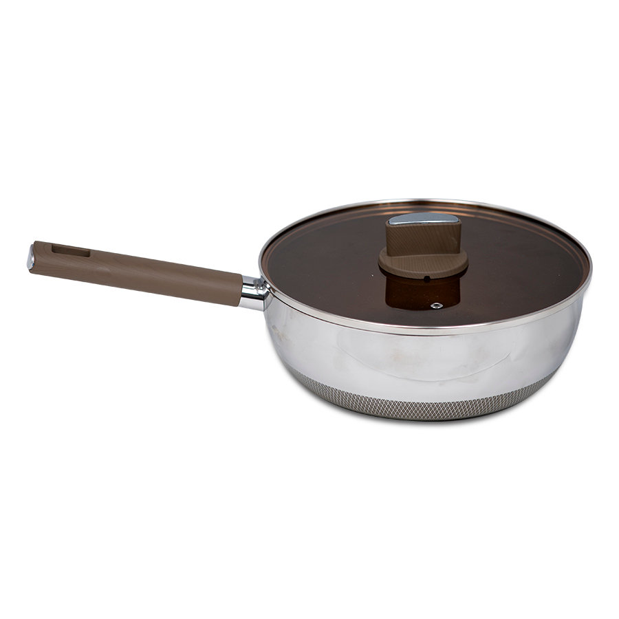 Chảo Inox 316 liền khối 7 lớp phủ chống dính Nano Titanium Shield Kalpen size 20cm,24cm,26cm,28cm đáy từ - Hàng chính hãng