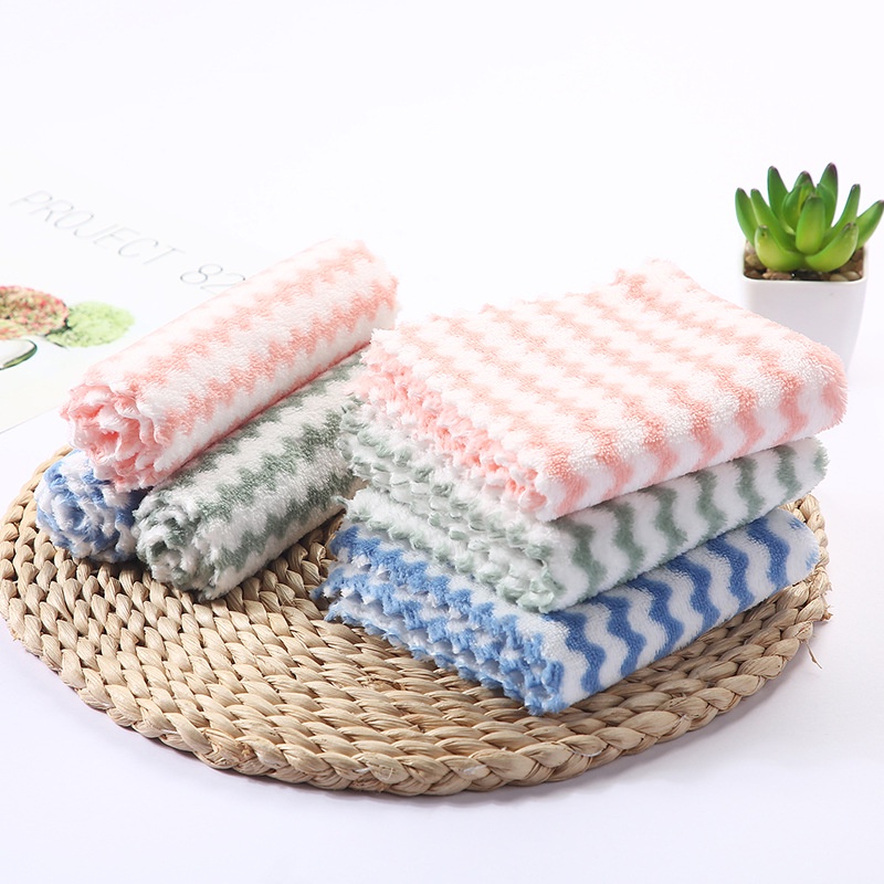 Combo 10 Khăn Lau Bếp Sọc Vằn Thấm Hút Tốt, Không Sổ Lông Rụng Sợi, Khăn Lau Đa Năng Lau Bát, Lau Bếp, Lau Chén