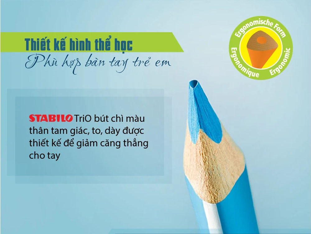 Bộ bút chì màu STABILO Trio Thick 203 - Hộp 15 màu (CL203-15S)