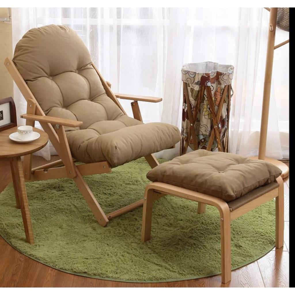 Ghế Thư Giãn Gỗ Cao Cấp Có Đôn Gác Chân