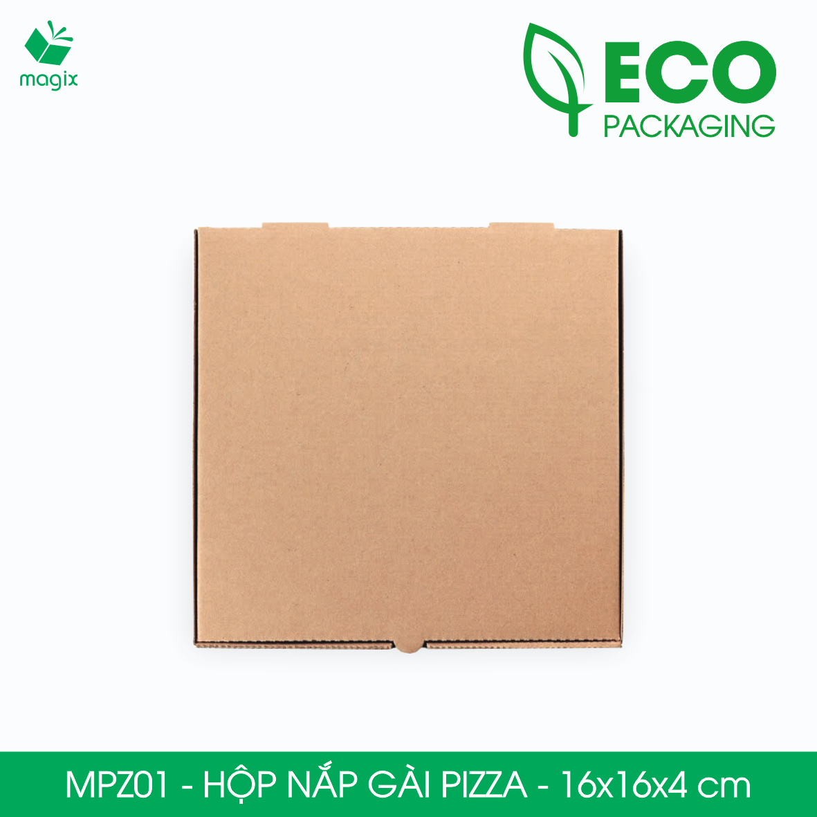 MPZ01 - 16x16x4 cm - 20 Hộp nắp gài pizza đa dụng - Hộp nắp gập, hộp carton gói hàng, hộp quà