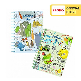 Sổ kẻ ngang lò xo kép dọc A5 320 trang 70/76; MS: 941