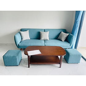 Bộ sofa băng 2 đôn Juno Sofa băng gỗ kiểu Nhật 