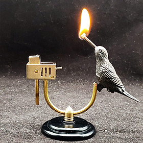 Vỏ Hột Quẹt Bật Lửa Thủ Công Để Bàn Thiết Kế Hình Chim Đẹp Độc Lạ - Dùng Xăng Đá Cao Cấp