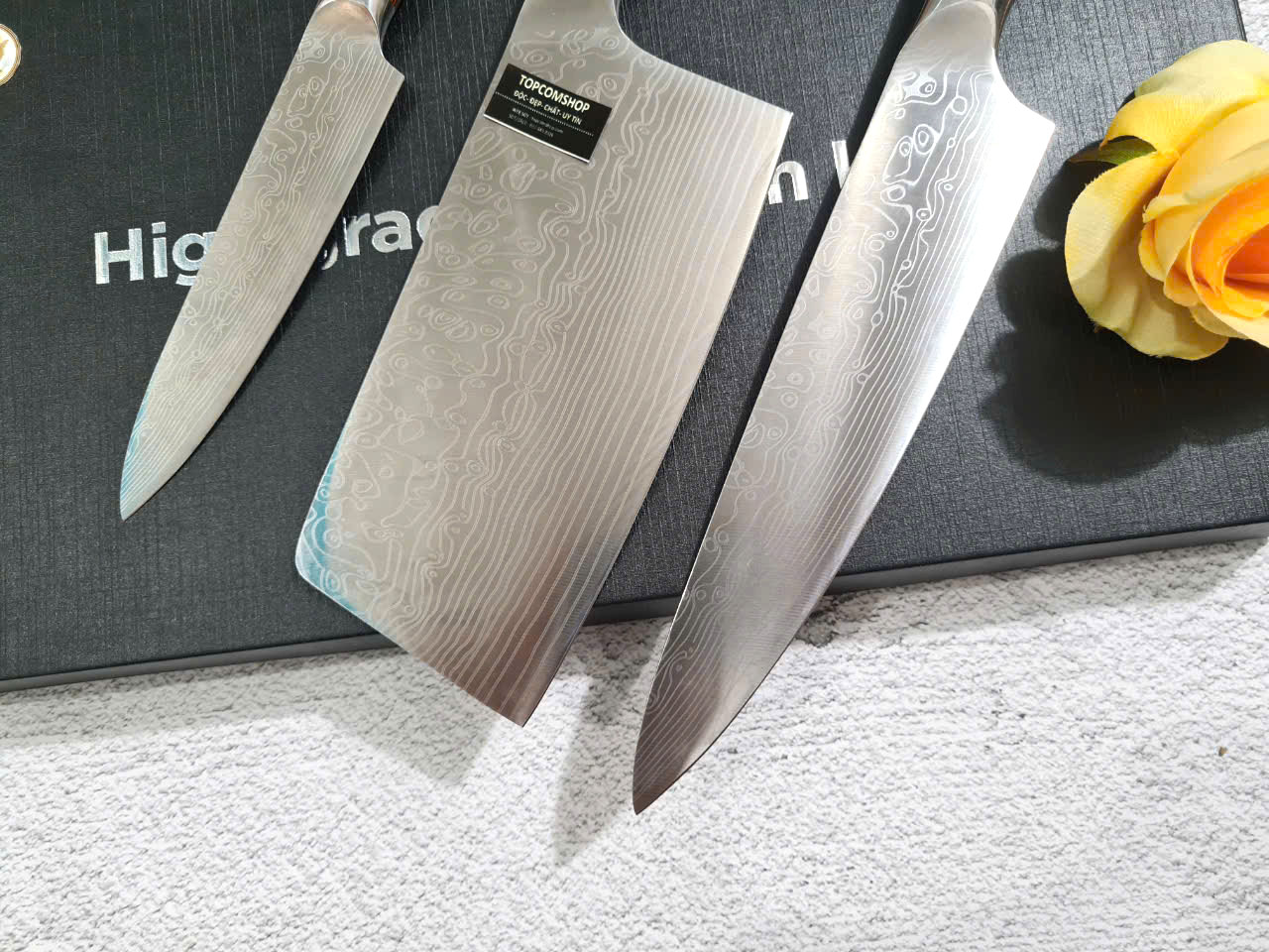 BỘ 3 DAO BẾP NHẬT THÉP DAMASCUS DT2