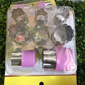 Combo Nhấn Rau Củ Hình Hoa 8 Món. Chuyên phục vụ Sp Gia dụng, Khuôn làm bánh, Dụng cụ học Sinh, Nhà hàng, Quán ăn, Gia d