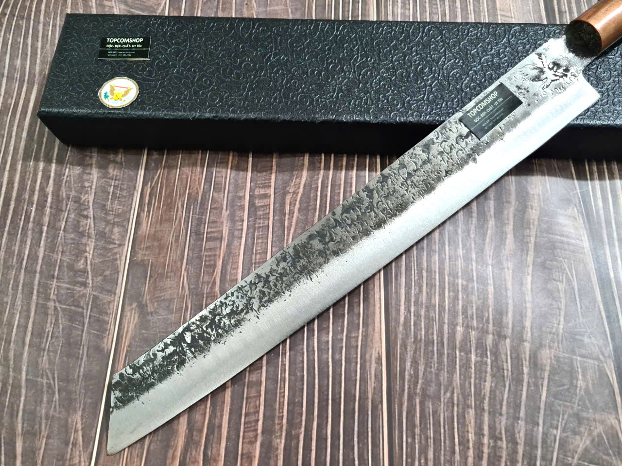 DAO BẾP PHÚC SEN - DAO BẾP SASHIMI MẶT HOA VĂN MÃ Sk1 N4