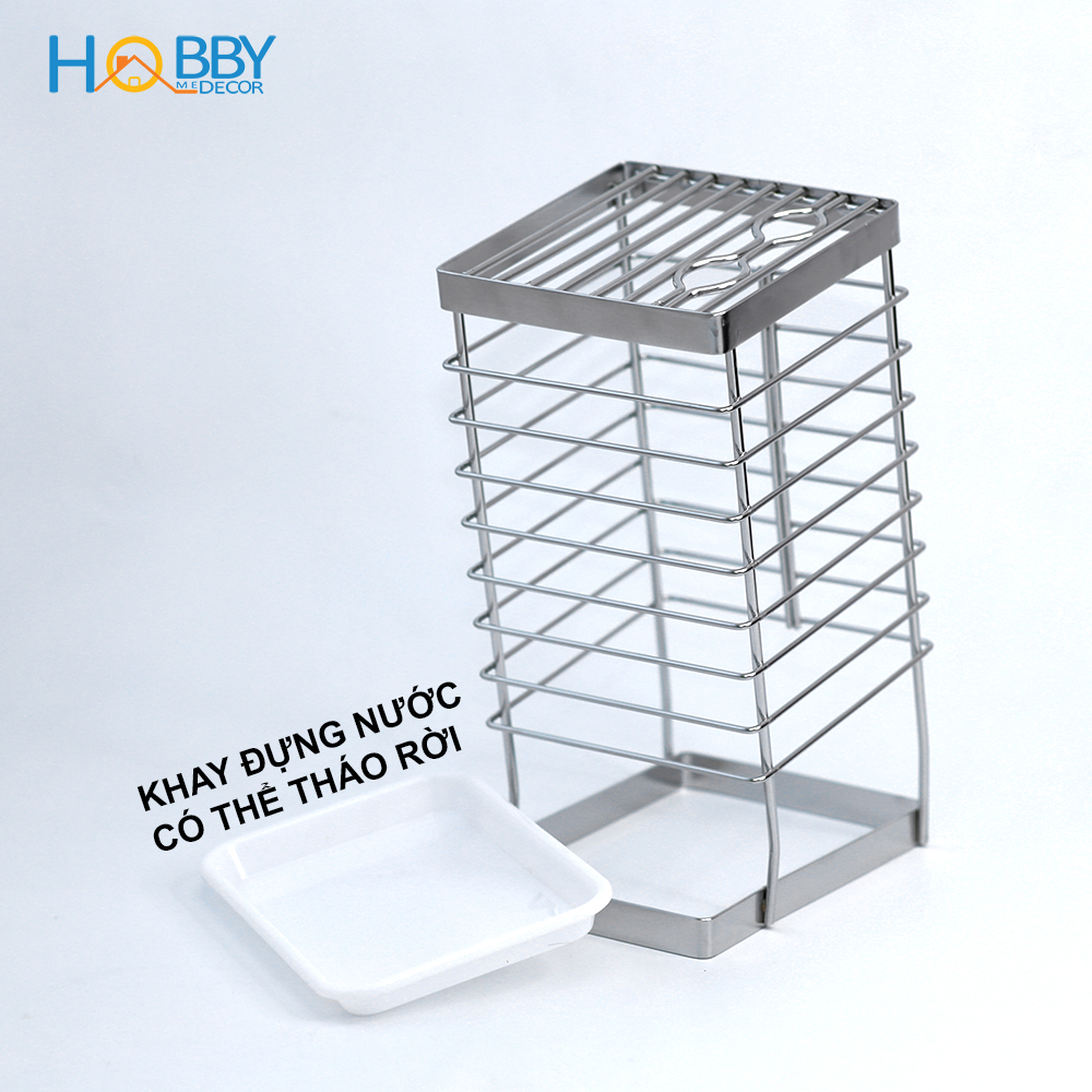 Kệ để dao kéo nhà bếp inox 304 có khay hứng nước Hobby Home Decor DD25