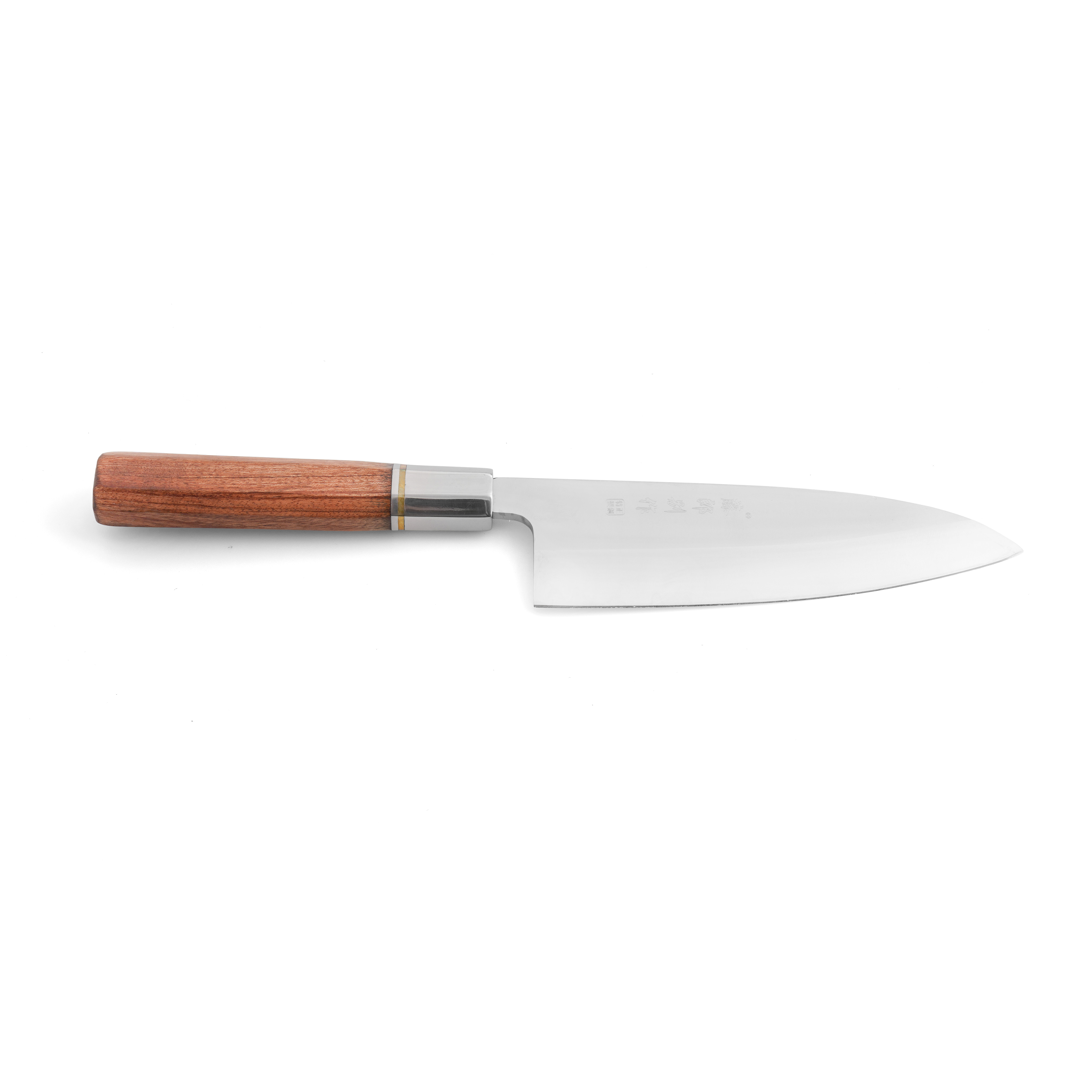 Dao Deba tay cầm gỗ 34cm - Thép không gỉ, cứng cáp, sắc bén - Chuyên thái thịt, phi lê cá - Cobihome