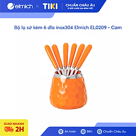Bộ lọ sứ kèm 6 dĩa inox304 Elmich EL0209