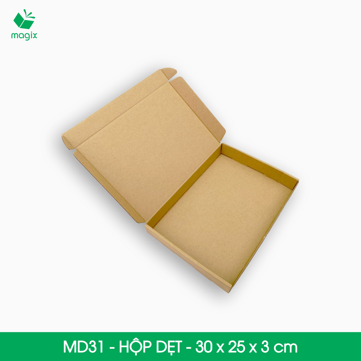 MD31 - 30x25x3 cm - 100 Thùng hộp carton trơn đóng hàng